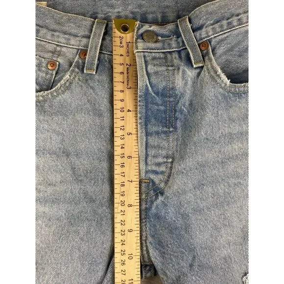 Levi's Womens 501 Jeans‎ Button Fly Distressed Light Wash Size 26x26 - Picture 7 of 15